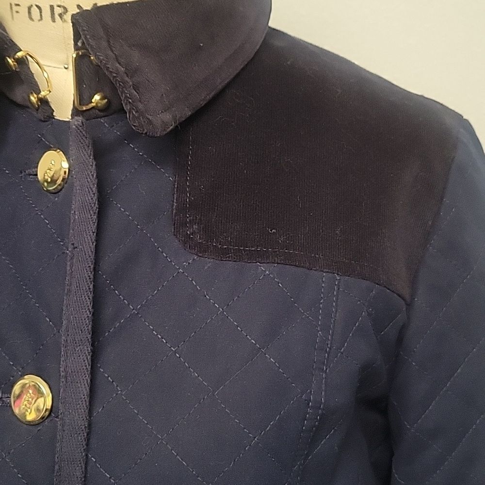 Jones New York Navy Quilted Women's Jacket. Barncoat, Size M - Picture 2 of 5